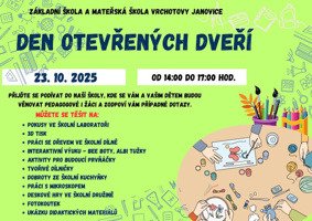 ZŠ a MŠ Vrchotovy Janovice - Den otevřených dveří 23.10.2025 